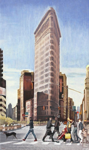 Flatiron Building. 2017 oil on canvas 162 x 97 cm. lioneml TRÉBOIT