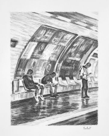 Étude pour  Illumination. 2023 pencil on paper 30 x 23 cm . Lionel Tréboit