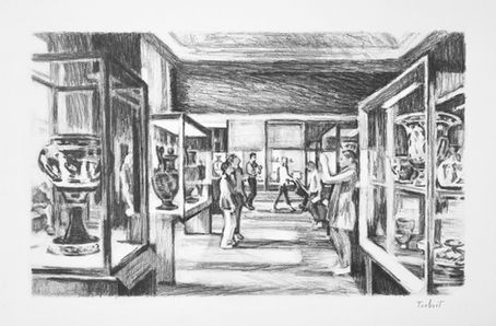  Galerie Campana, Musée du Louvre. 2024 pencil on paper 24,5 x 40,5 cm. Lionel Tréboit