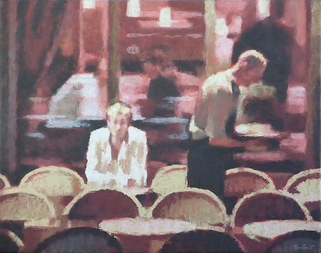 Service de nuit. 2010 oil on canvas 45,5 x 57,5 cm. Lionel Tréboit