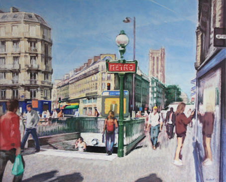 Chassé-croisé rue de Rivoli. 2025 oil on canvas 81 x 100 cm. Lionel Tréboit