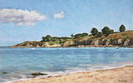 Pointe du Bugul, Belle-Île en mer. 2024 oil on wood 25 x 40 cm. Lionel Tréboit