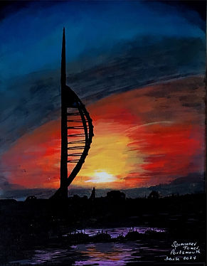 Sunset behind the Spinnaker tower, Portsmouth