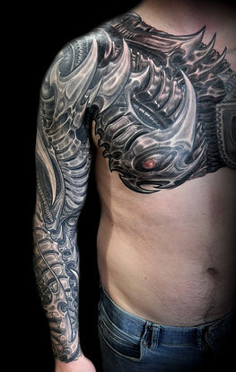 biomech sleeve tattoos