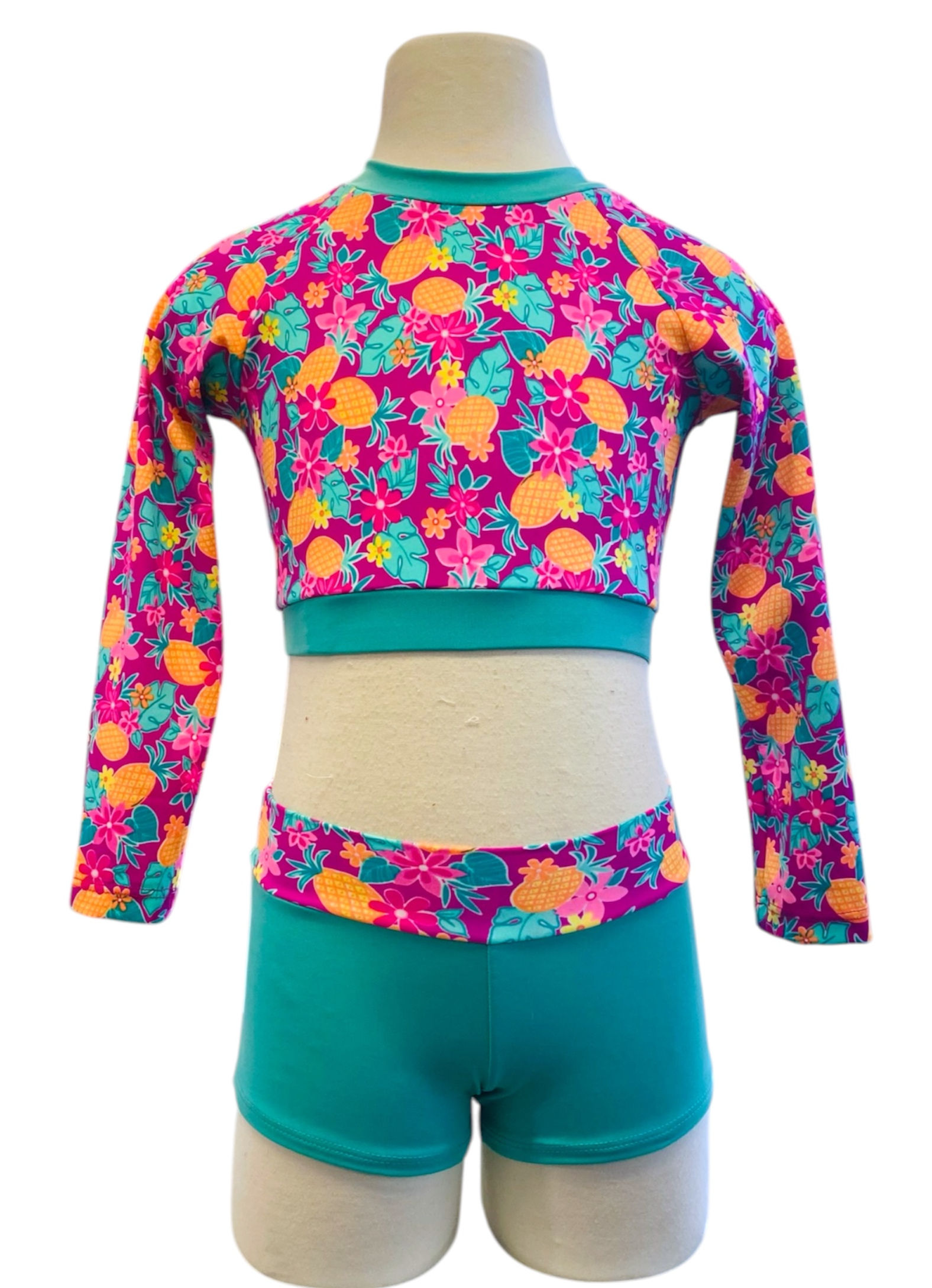 Purple Pineapple Rashgaurd Set