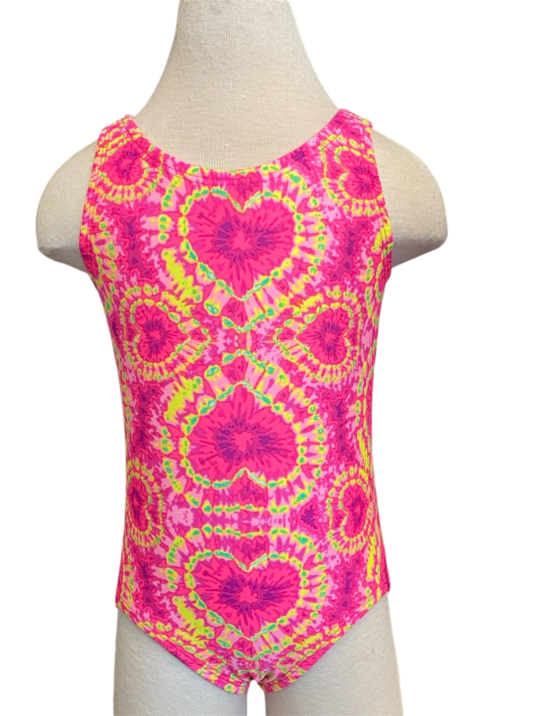 Pink Tie Dye Hearts Tank