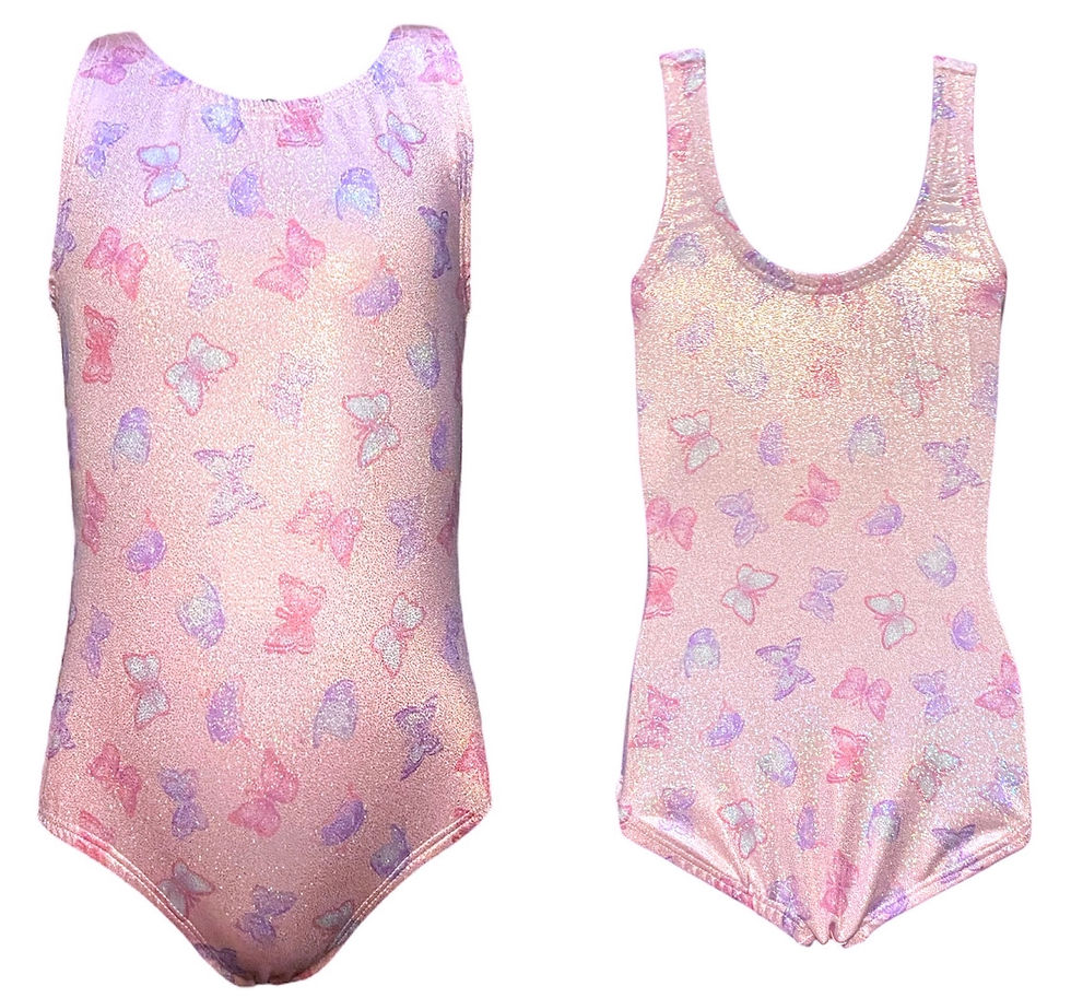 Sparkle Pink Butterfly Gymnastics Suit