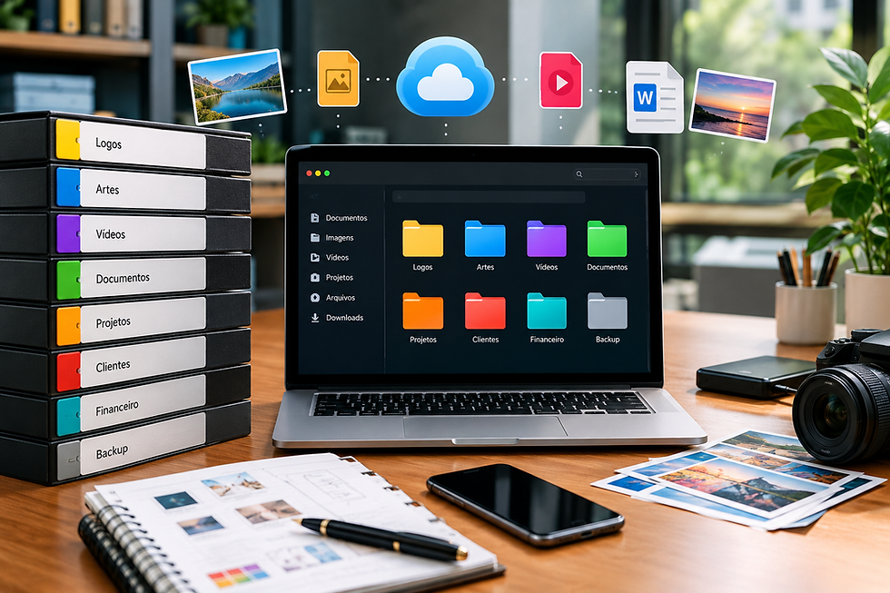 Como organizar as artes e arquivos do seu negócio sem perder nada