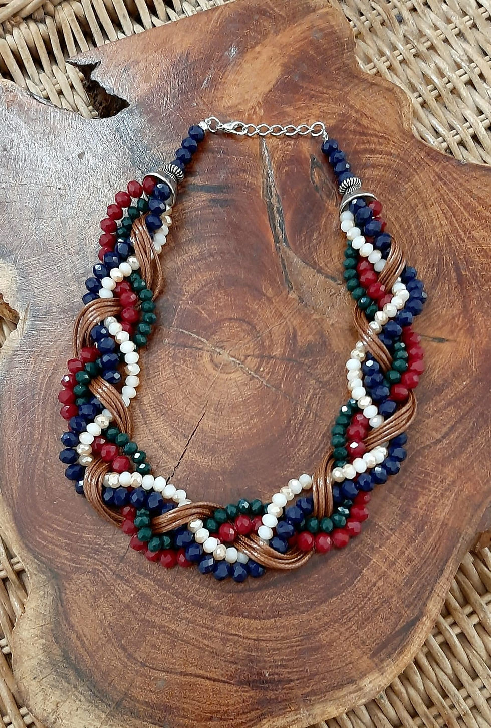 Crystals beaded multi-strand necklace