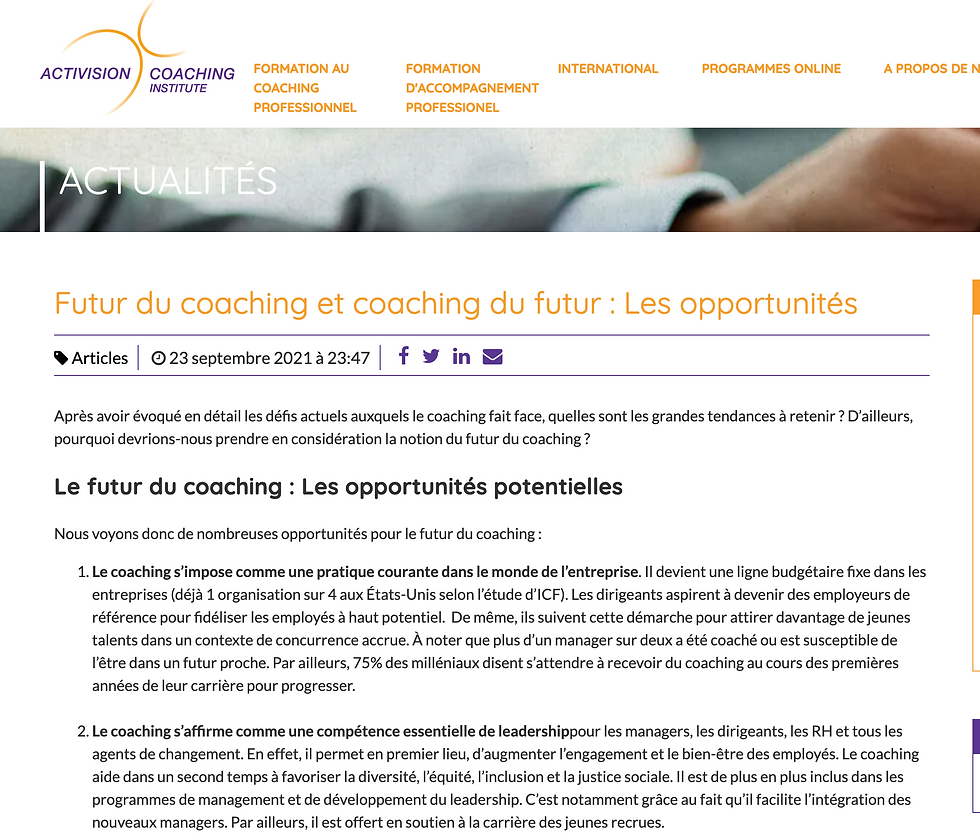 Futur du coaching ?