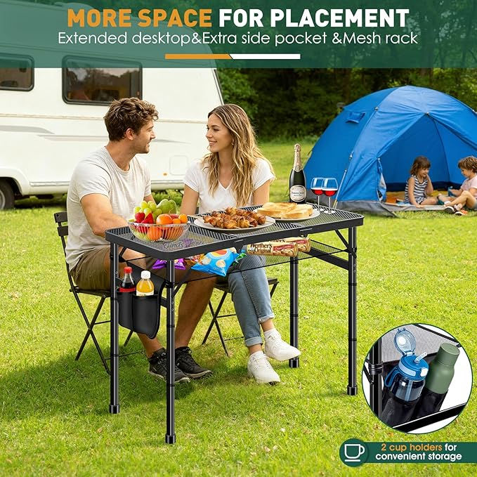 Thumbnail: DeeprBetter Folding Camping Table, 3ft Camping Table Aluminum Folding Table