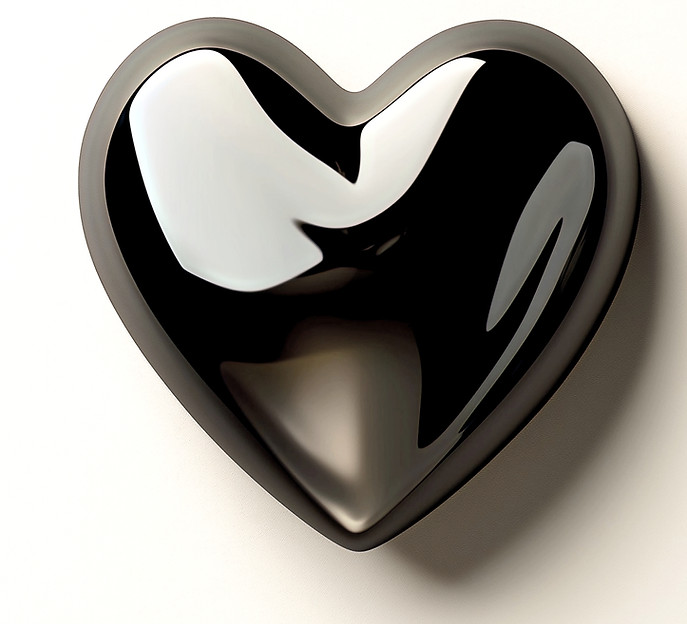 polished stone heart