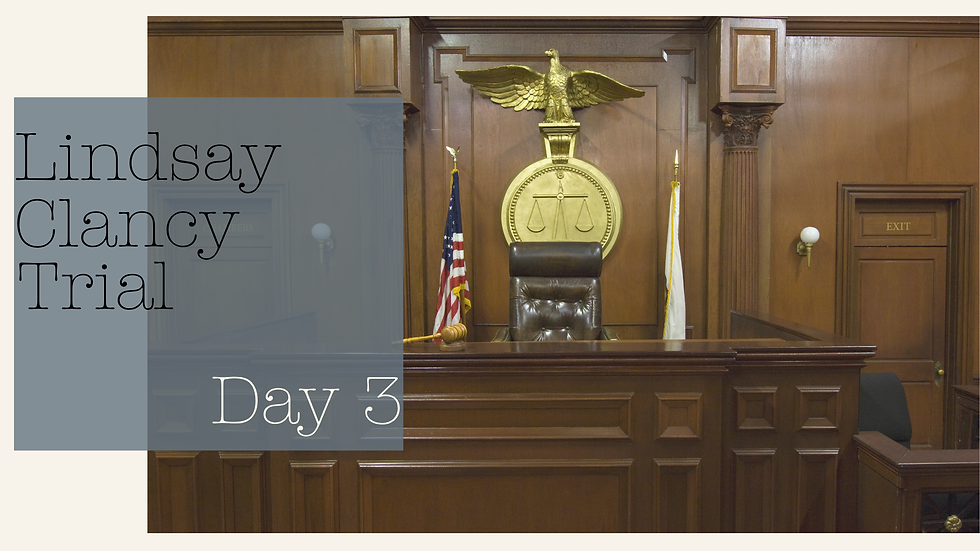 Lindsay Clancy day 3 trial