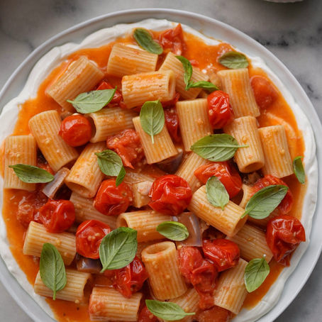 Fairytale Eggplant & Cherry Tomato Rigatoni
