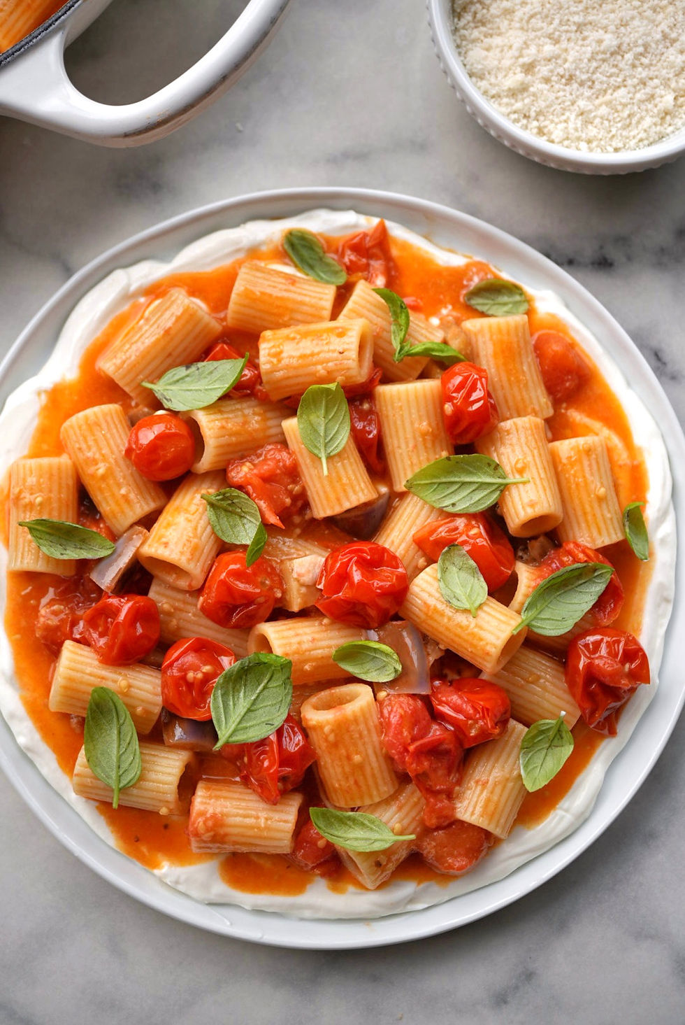 Fairytale Eggplant & Cherry Tomato Rigatoni