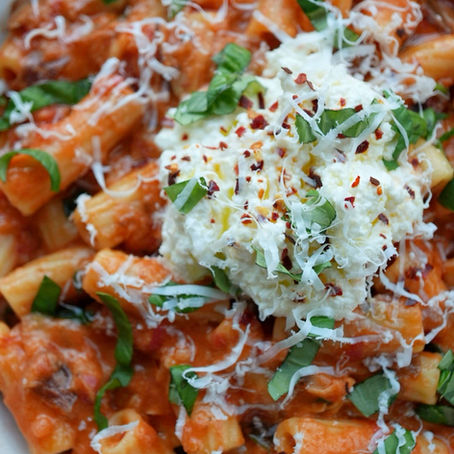 Spicy Roasted Eggplant Rigatoni