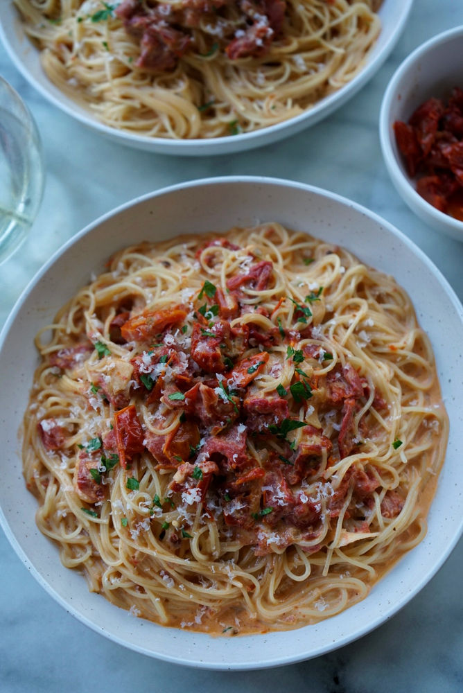 Creamy Sundried Tomato Capellini