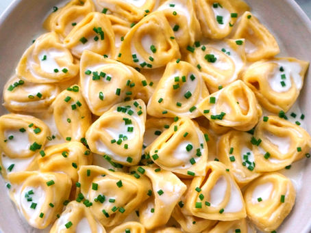 Mortadella Tortellini in a Robiola Chive Cream Sauce