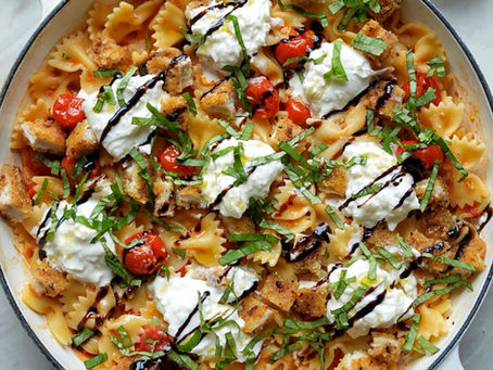 Crispy Chicken Cutlet Caprese Farfalle