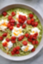 Pesto Tagliolini with Roasted Tomatoes & Stracciatella