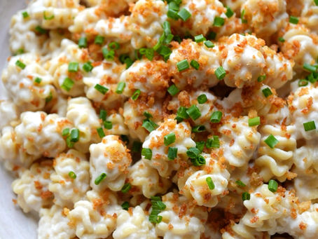 Vegan Miso Cashew Cream Pasta with Lemon-Garlic Panko Breadcrumbs