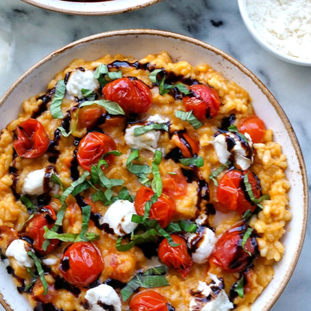 Roasted Tomato Caprese Risotto