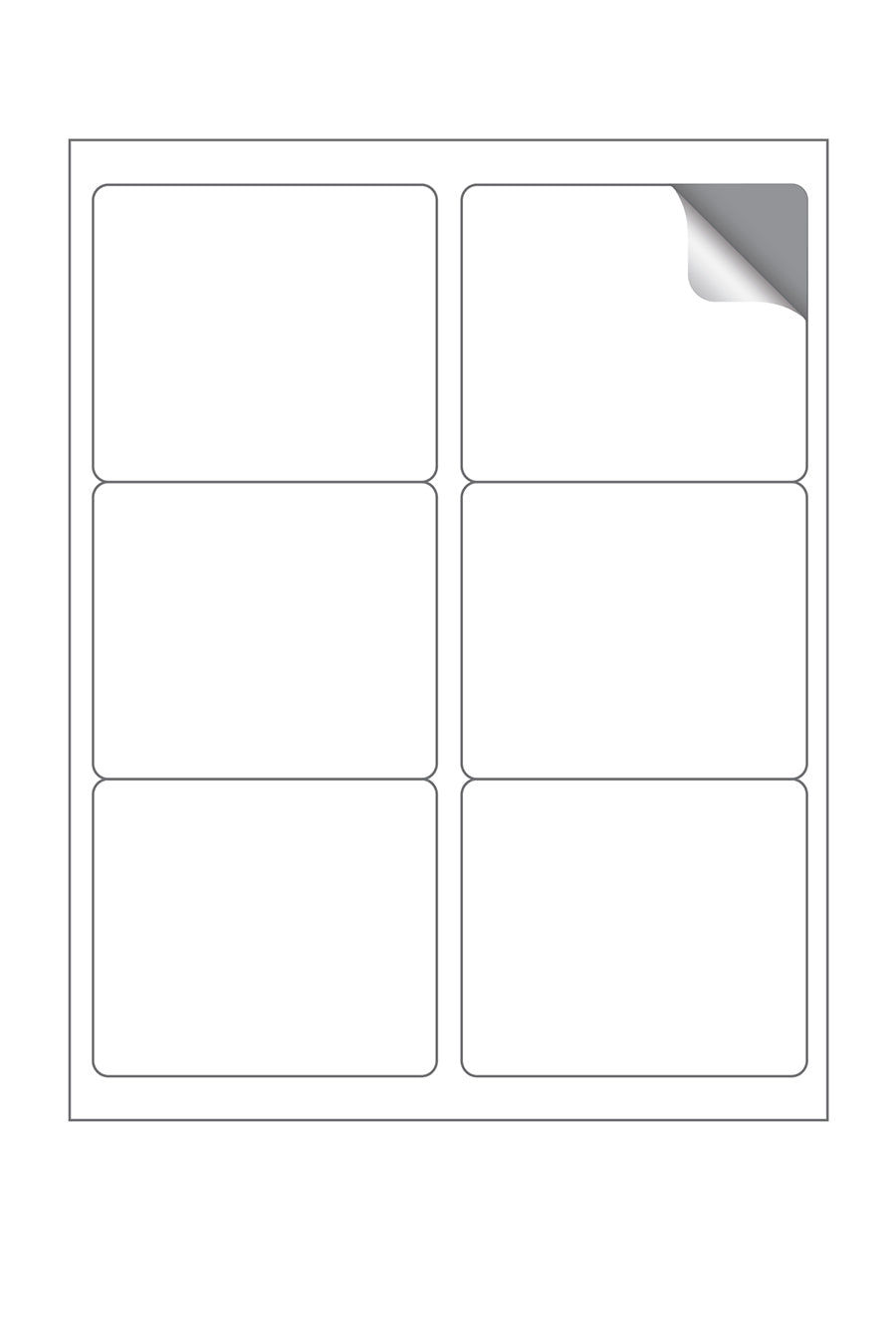 Thumbnail: Laser/Inkjet COVER-ALL™ White Shipping Labels, 3-1/3" x 4", 6/Sheet, 600 Labels