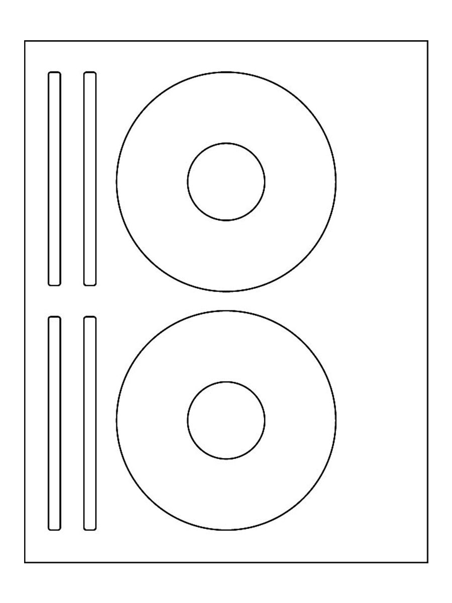 Thumbnail: Laser/Inkjet White CD/DVD Labels, 4-1/2" Dia., 2/Sheet, 100 Labels/Bx