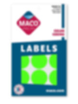 1-1/4" Dia. Color Coding Labels, Green Neon, 400/Bx