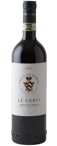Bottle of Villa Le Corti Chianti Classico DOCG 2023 Tuscan red wine