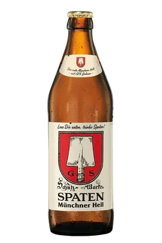 Bottle of Spaten Münchner Hell Bavarian Helles lager