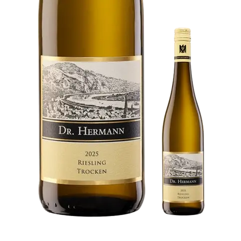 Bottle of Dr. Hermann Riesling Trocken 2025 dry Mosel wine