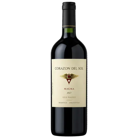 Bottle of Corazón del Sol Magma Revana Vineyard 2017 red wine