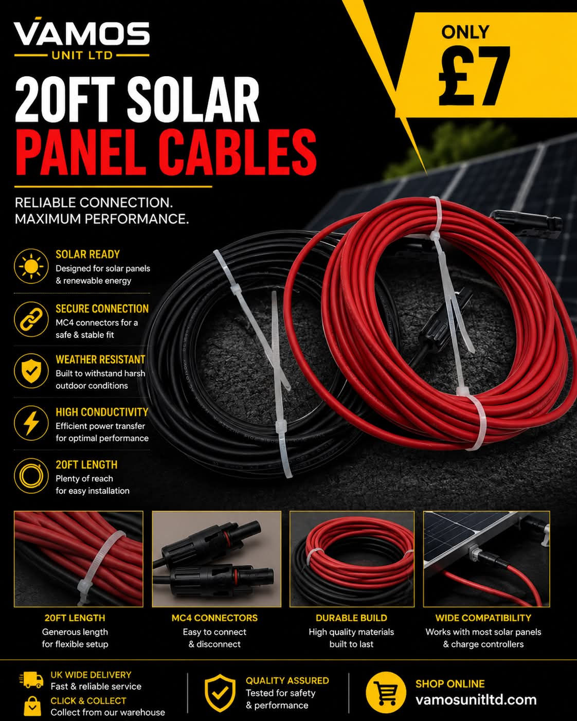 20FT Solar Panel Cables