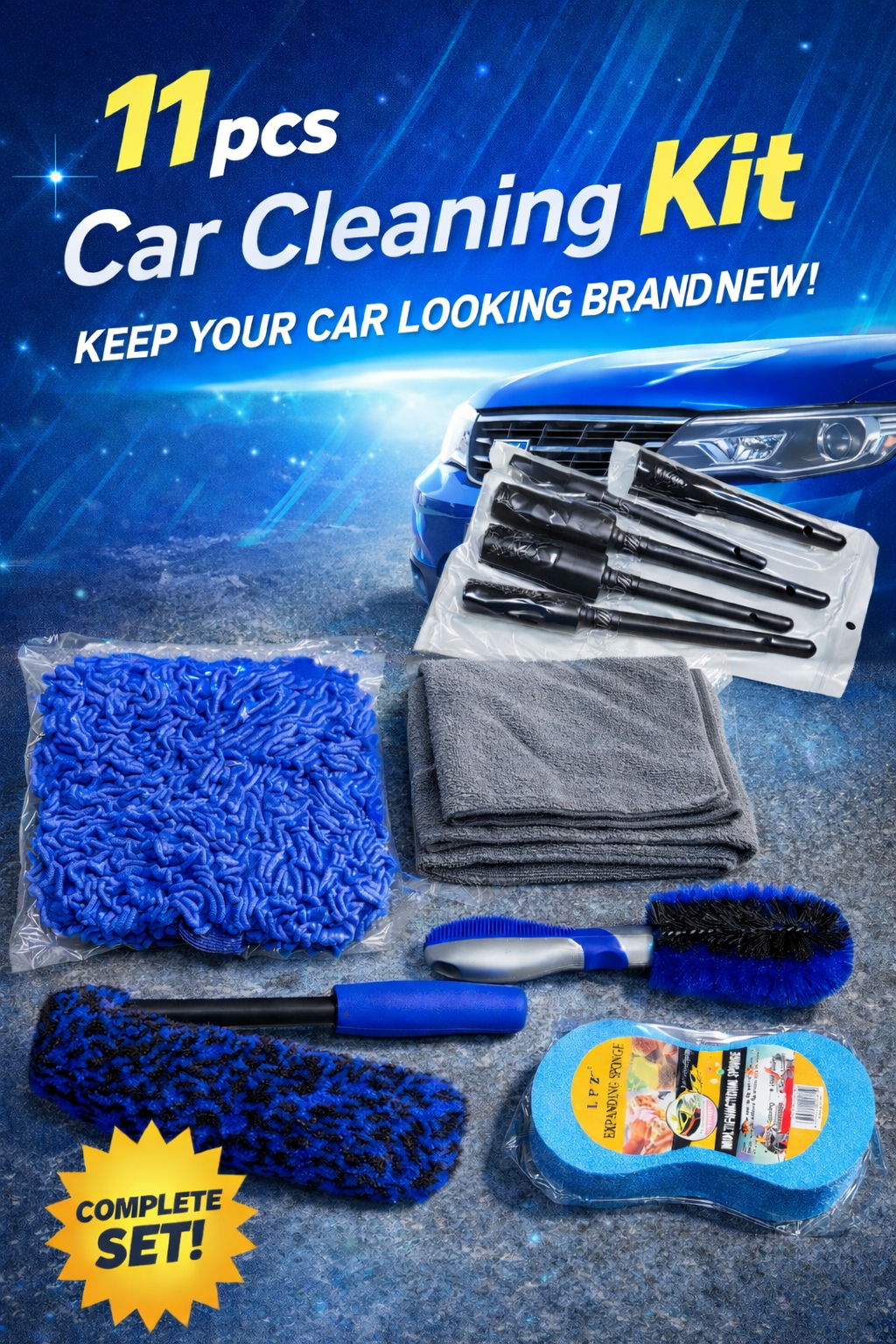 11pcs car cleaning kit 