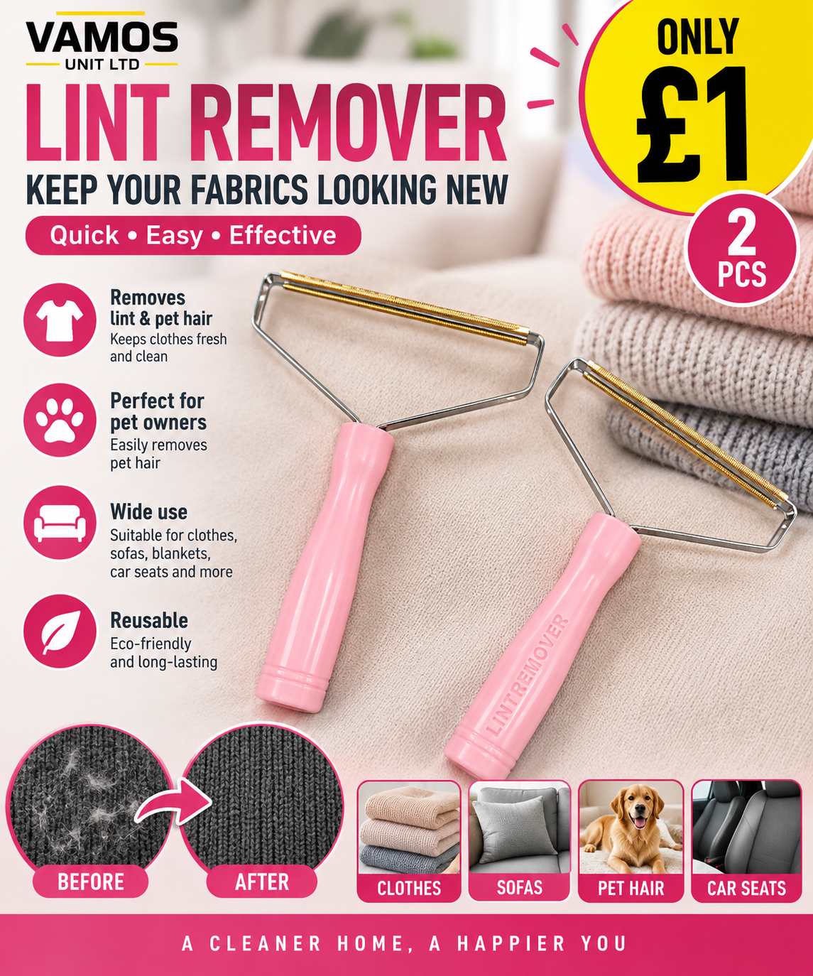 2Pcs Lint Remover