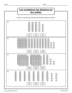 Les centaines, les dizaines et les unités - Blocs à calculer