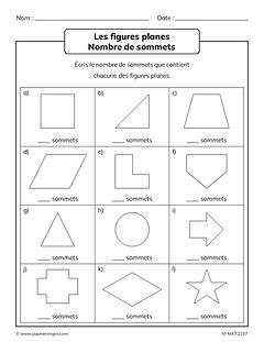 Les figures planes - Nombre de sommets