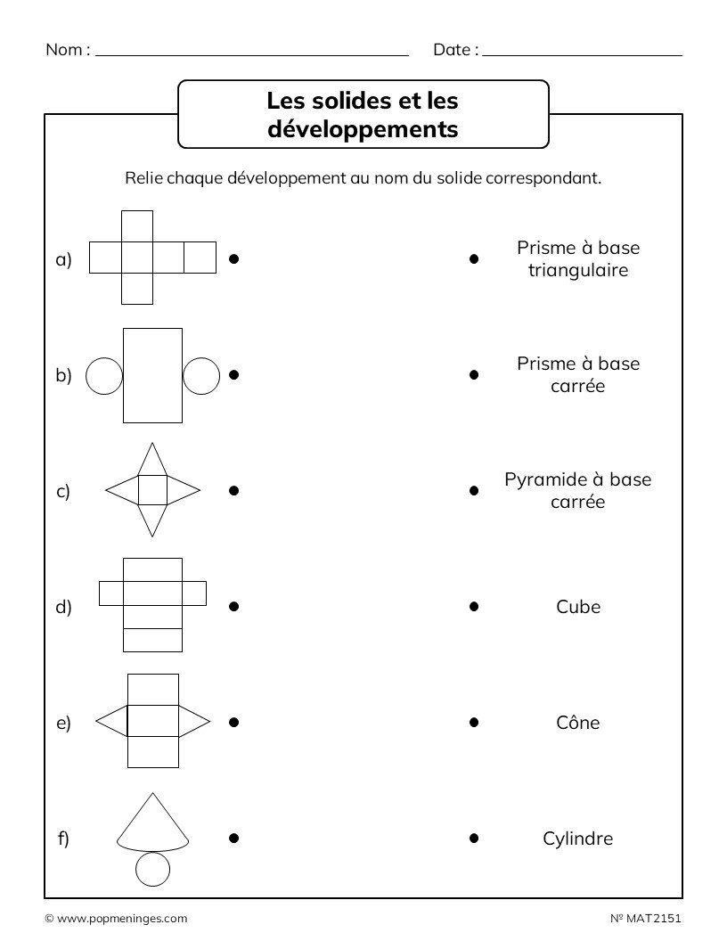 Les solides et les développements (Fiche #1) | PopMéninges