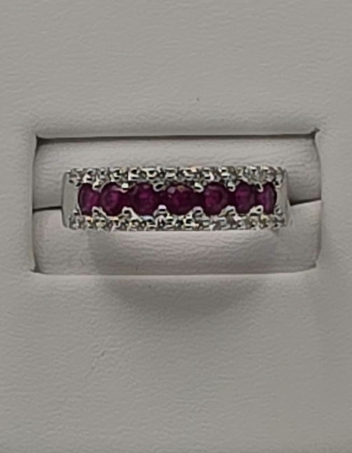 G144. 18ct white gold Ruby and Diamond Ring