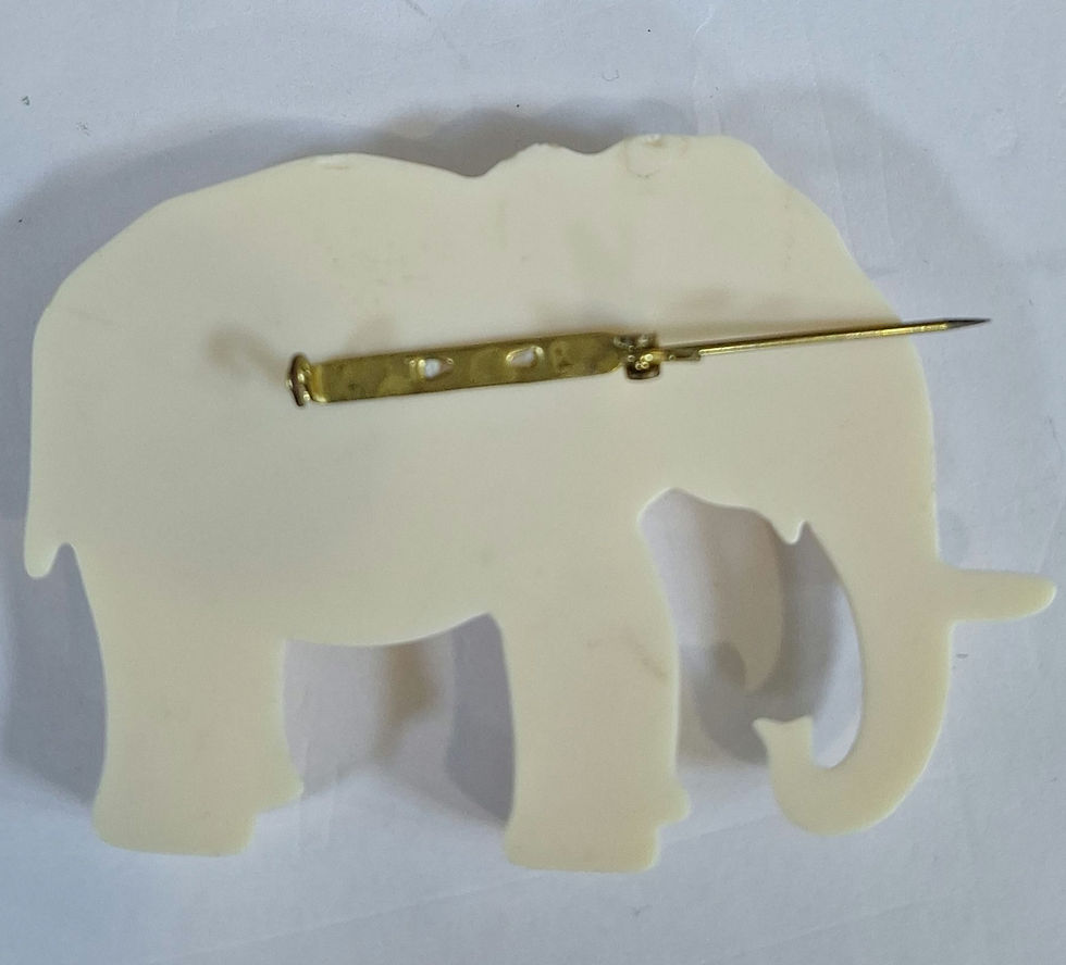 Thumbnail: C16.  Early Plastic Elephant Brooch 