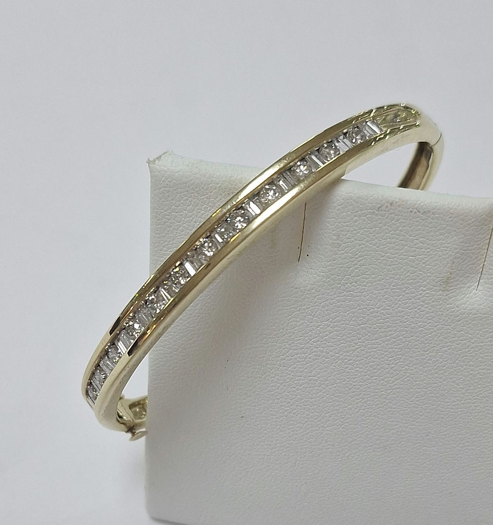 Thumbnail: G97.  10ct yellow gold diamond bangle 