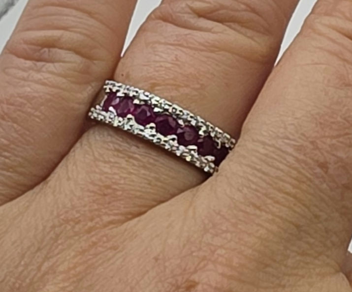 Thumbnail: G144.  18ct white gold Ruby and Diamond Ring 