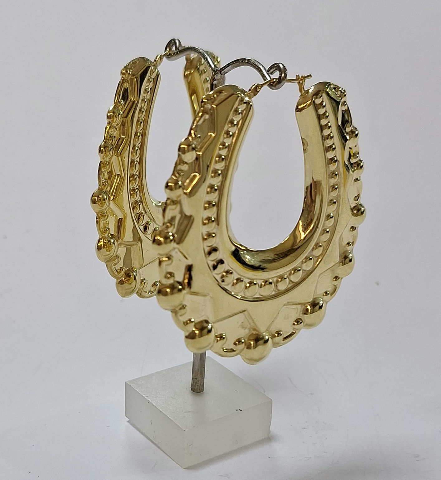 G58. New. Largest 9ct yellow gold Creole Hoops