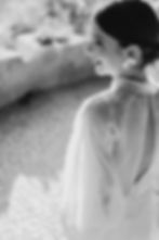 Bride wearing eye-catching white porcelain earrings