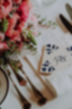 Portuguese blue tile place card as table decor