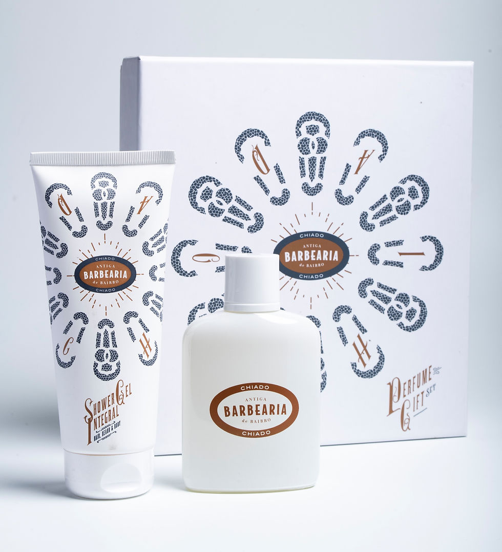 Box with shower gel and perfume