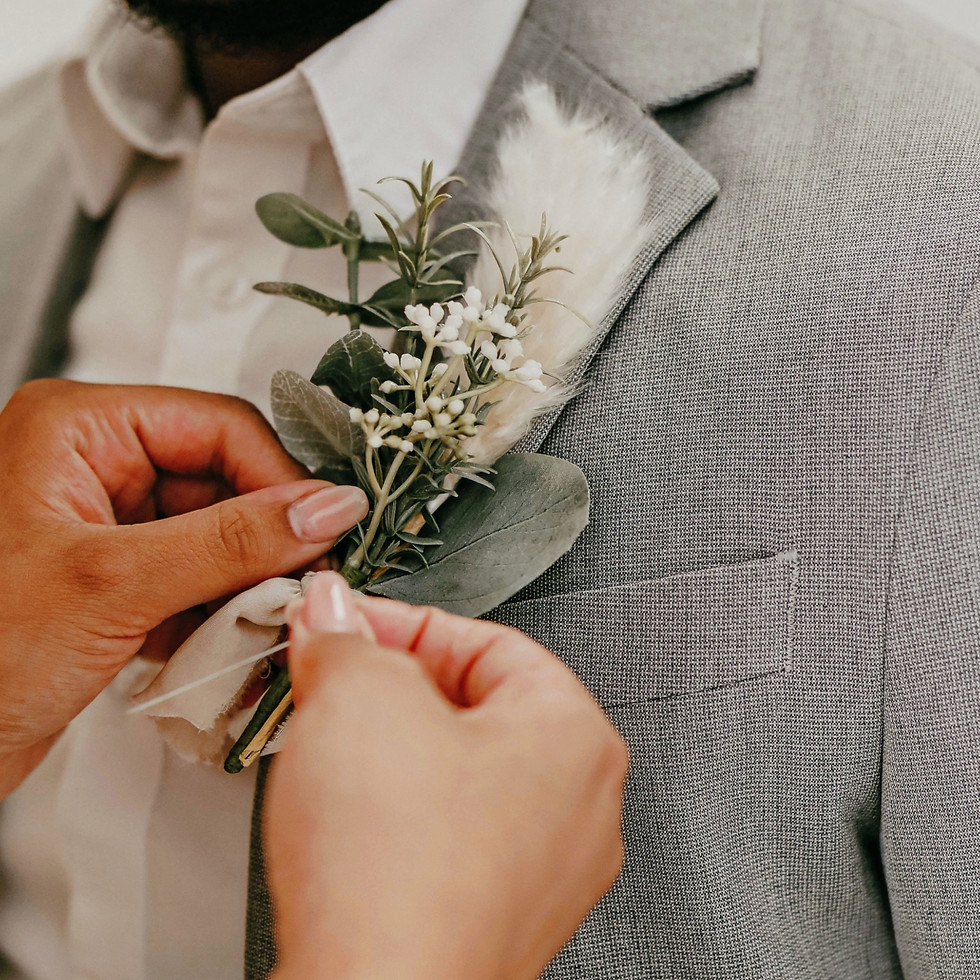 Wedding Boutonniere Pinning