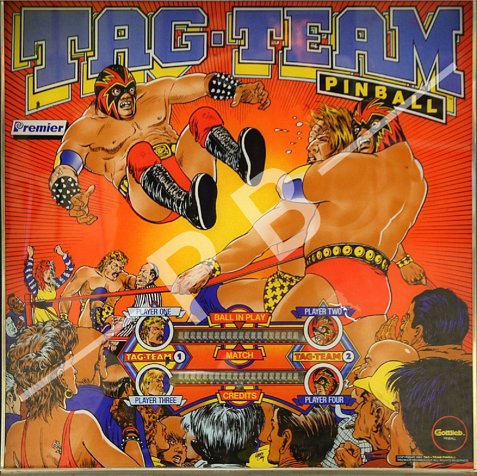 Tag Team 1985 Premier Backglass