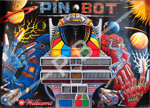 Pin Bot 1986 Williams Backglass | Pinball Backglass